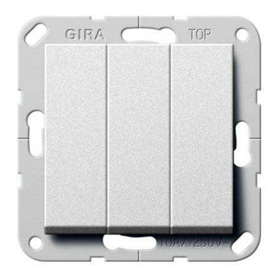 Выключатель 3-клавишный Gira SYSTEM 55, скрытый монтаж, кремовый глянцевый, 284401, G284401