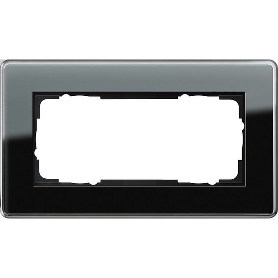 Рамка 2 поста Gira ESPRIT, черное стекло, 1002505, G1002505