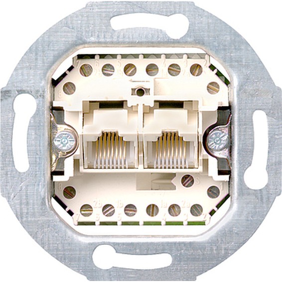 Розетка телефонная RJ11/RJ12/RJ45 Cat.3 Gira, белый, 019000, G019000