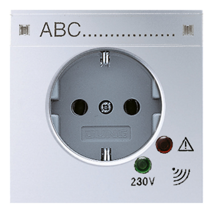 Розетка JUNG, скрытый монтаж, с заземлением, алюминий, AL2521KINAUF