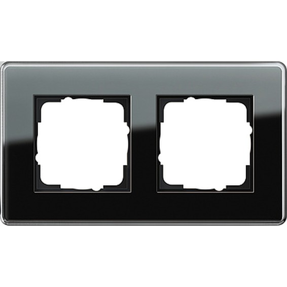 Рамка 2 поста Gira ESPRIT, черное стекло, 0212505, G0212505