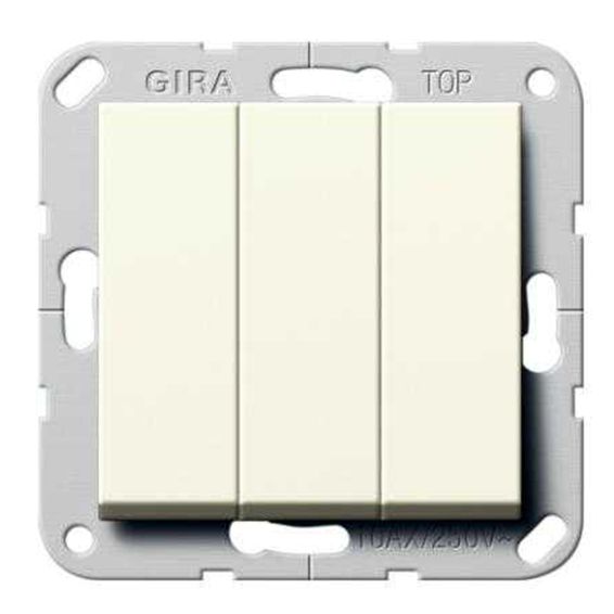 Выключатель 3-клавишный Gira SYSTEM 55, скрытый монтаж, белый глянцевый, 284403, G284403