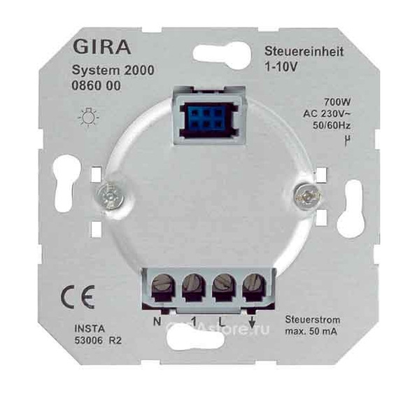 Механизм клавишного светорегулятора-переключателя Gira коллекции Gira, 700 Вт, 086000, G086000