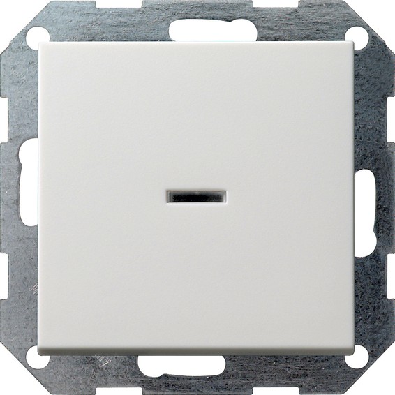 Выключатель 1-клавишный двухполюсный Gira SYSTEM 55, скрытый монтаж, белый глянцевый, 012203, G012203
