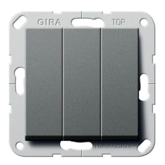Выключатель 3-клавишный Gira SYSTEM 55, скрытый монтаж, антрацит, 284428, G284428