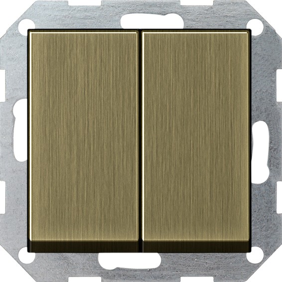 Выключатель 2-клавишный кнопочный Gira SYSTEM 55, скрытый монтаж, бронза, 0125603, G0125603