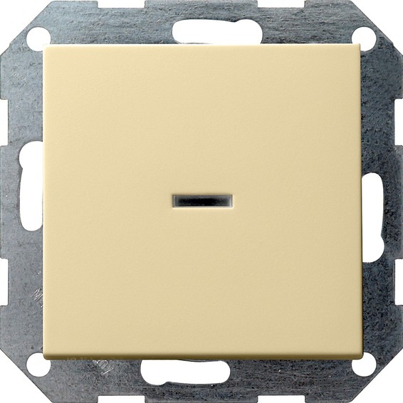Переключатель 1-клавишный кнопочный Gira SYSTEM 55, с подсветкой, скрытый монтаж, кремовый глянцевый, 013601, G013601