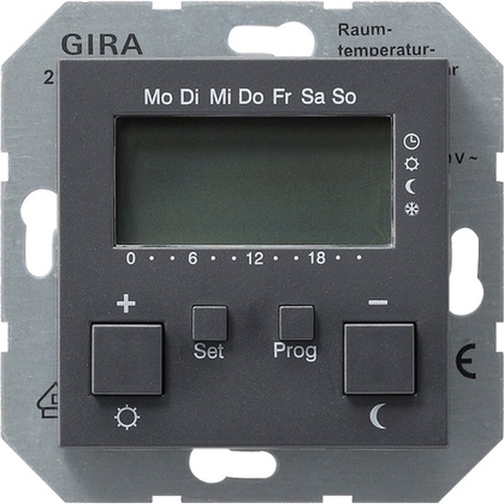 Термостат комнатный Gira SYSTEM 55, антрацит, 237028, G237028
