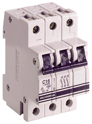 Автоматический выключатель 3P, C, 3 А, 10 кА, 230/400 В AC, серия Т, 3C3.0 (C3T3)