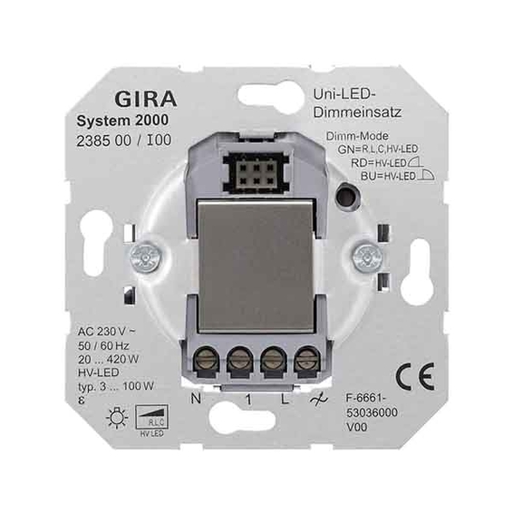 Механизм клавишного светорегулятора Gira коллекции Gira, 420 Вт, 238500, G238500