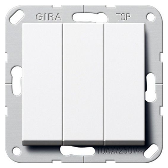 Выключатель 3-клавишный Gira SYSTEM 55, скрытый монтаж, алюминий, 284426, G284426