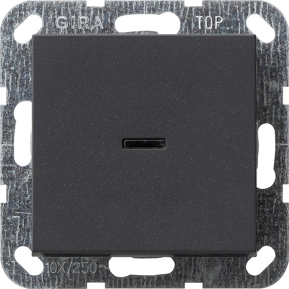 Выключатель 1-клавишный двухполюсный Gira SYSTEM 55, скрытый монтаж, антрацит, 012228, G012228