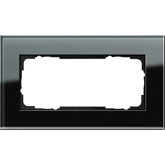 Рамка 2 поста Gira ESPRIT, черное стекло, 100205, G100205