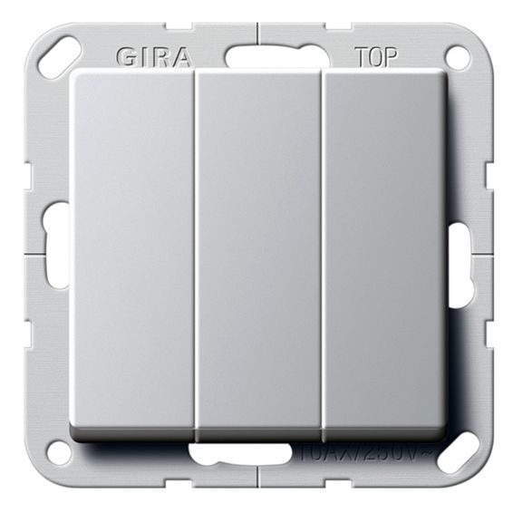Выключатель 3-клавишный Gira E22, скрытый монтаж, алюминий, 2830203, G2830203