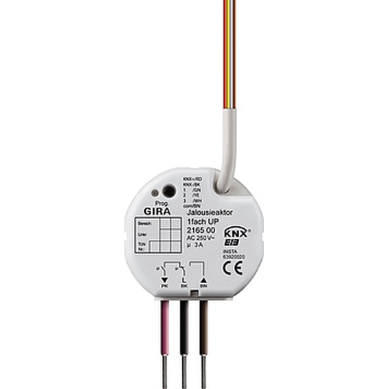 Устройство управления жалюзи Instabus KNX/EIB, 1-канальное, скрытого монтажа применяется для управления приводами жалюзи или роль-ставен, рассчитанными на напряжение 230 В. Несмотря на компактную конс, G216500